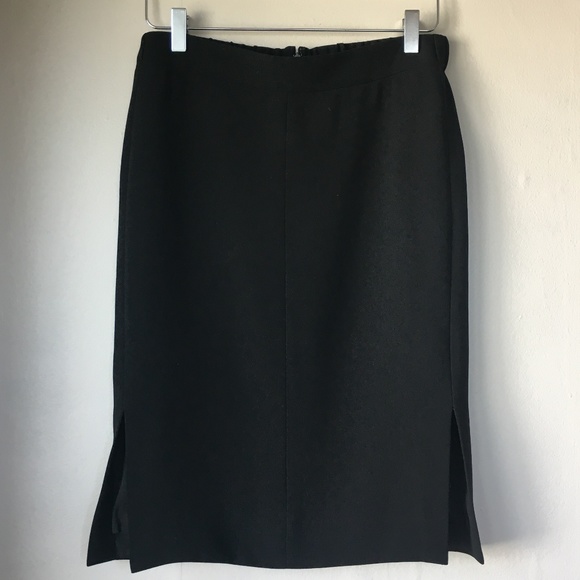 J. Crew Dresses & Skirts - J. CREW Elastic Waist Slit Black Pencil Skirt Sz 2